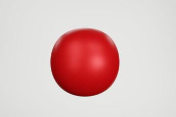 Red glass button, 3d circle shape 