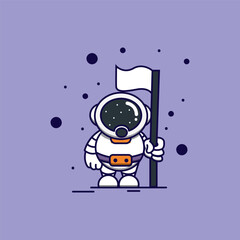 cute astronaut vector design illustration  