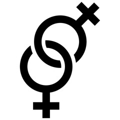 Gay symbol icon. Solid design. For presentation, graphic design, mobile application.