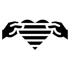 Love icon. Solid design. For presentation, graphic design, mobile application.