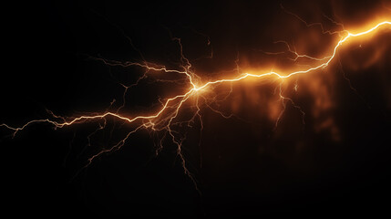 Thunder and lightning in the night sky,created with Generative AI tecnology. - obrazy, fototapety, plakaty