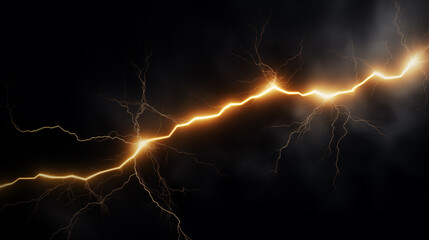 Thunder and lightning in the night sky,created with Generative AI tecnology.