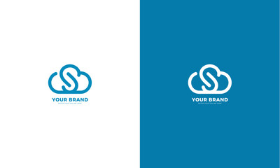 Letter s cloud logo, vector graphic design
