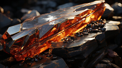 golden amber stone,created with Generative AI tecnology.