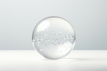 Fototapeta na wymiar White glass ball. White sphere on a white background, 