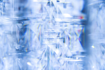 Refracting view through crystal, abstract background
