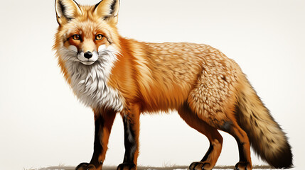 Fototapeta premium 3d rendered photo of fox on a white background made with generative AI