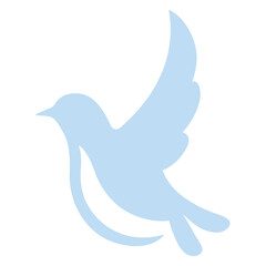 blue dove on white background