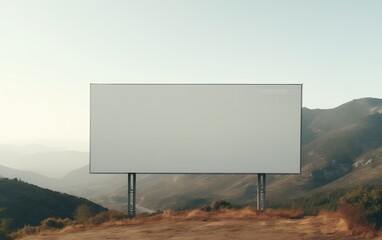 Scenic Mountain View Through Transparent Billboard