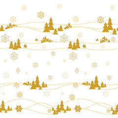 Winter landscape, decorative composition