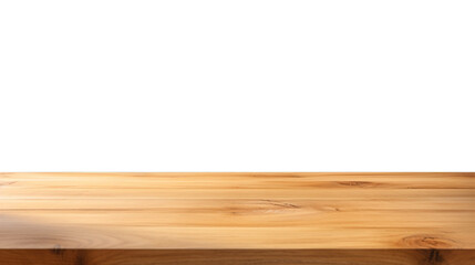 Fototapeta premium Honey Maple Wooden Table with Morning Light - Ideal for Product Placement, High-Quality Wood Texture, Transparent Background, Perfect for Mockups