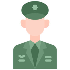 Army general icon. Flat design. For presentation, graphic design, mobile application.