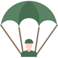 Military parachute icon. Flat design. For presentation, graphic design, mobile application.