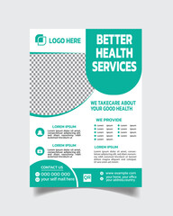 Trending elegant medical flyer, hospital flyer template unique medical cover design 
