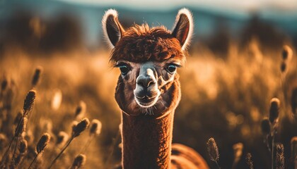 Obraz premium Alpaca portrait, wildlife photography