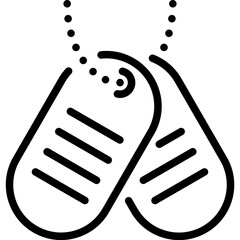 Military tags icon. Outline design. For presentation, graphic design, mobile application.