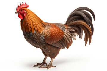 Fototapeta premium Rooster isolated on white background Generative AI