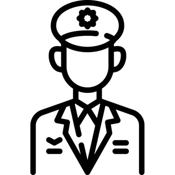 pilot uniform outline icon clip art preview