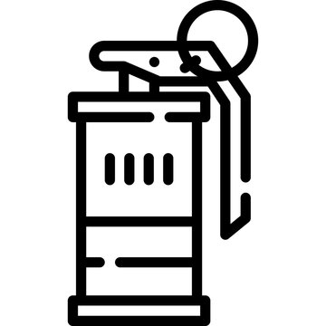 Smoke grenade icon. Outline design. For presentation, graphic design, mobile application.