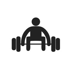 vector flat icon of person lifting weights