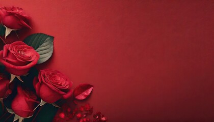 beauty red background with red rose leafs