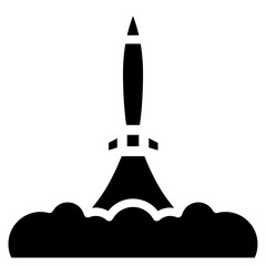 Missile launcher icon. Solid design. For presentation, graphic design, mobile application.