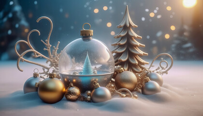 Fototapeta na wymiar Fantastic beautiful Christmas New Year composition