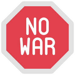 No War Warning Sign Icon