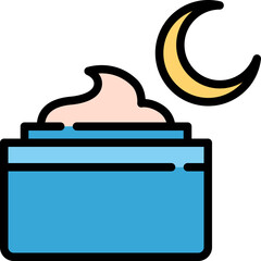Night cream icon. Filled outline design. For presentation, graphic design, mobile application.