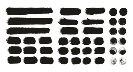 Hand Drawn Round Sponge Regular Artist Brush Straight Lines High Detail Abstract Vector Background MEGA Set 