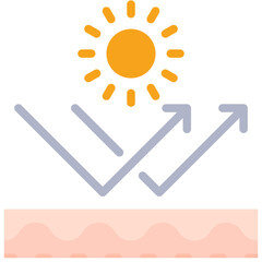 UV protection icon. Flat design. For presentation, graphic design, mobile application.