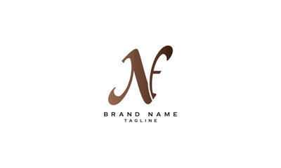NF, FN, Abstract initial monogram letter alphabet logo design