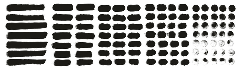 Hand Drawn Round Sponge Regular Artist Brush Straight Lines High Detail Abstract Vector Background MEGA Set 