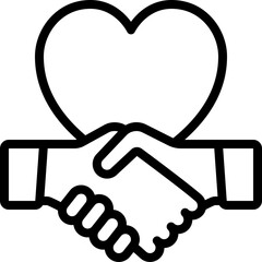 Love Hand Shake Icon