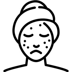 Dull skin icon. Outline design. For presentation, graphic design, mobile application.