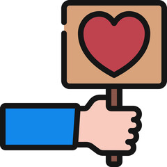 Love Picket Sign Icon