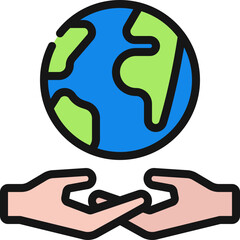 Hands Holding Earth Icon