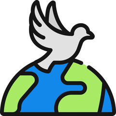 Dove On World Icon