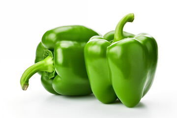 Green pepper isolated on white. - Powered by Adobe