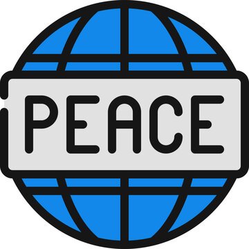 Peace Globe Grid Icon