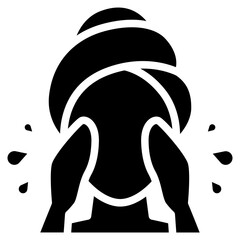 Cleansing face icon. Solid design. For presentation, graphic design, mobile application.