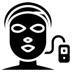 LED face mask icon. Solid design. For presentation, graphic design, mobile application.