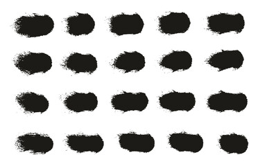 Hand Drawn Round Sponge Regular Artist Brush Straight Lines High Detail Abstract Vector Background Set 