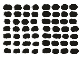 Hand Drawn Round Sponge Regular Artist Brush Straight Lines High Detail Abstract Vector Background Set 