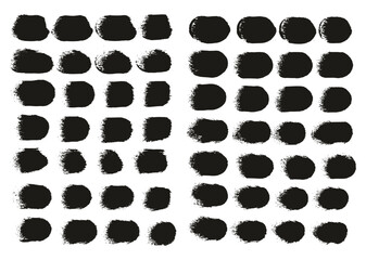 Fototapeta premium Hand Drawn Round Sponge Regular Artist Brush Straight Lines High Detail Abstract Vector Background Set 