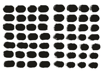 Hand Drawn Round Sponge Regular Artist Brush Straight Lines High Detail Abstract Vector Background Set 