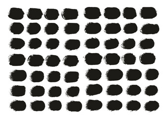 Hand Drawn Round Sponge Regular Artist Brush Straight Lines High Detail Abstract Vector Background Set 