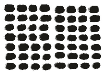 Hand Drawn Round Sponge Regular Artist Brush Straight Lines High Detail Abstract Vector Background Set 