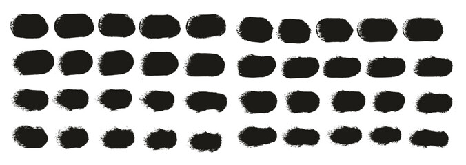 Hand Drawn Round Sponge Regular Artist Brush Straight Lines High Detail Abstract Vector Background Set 