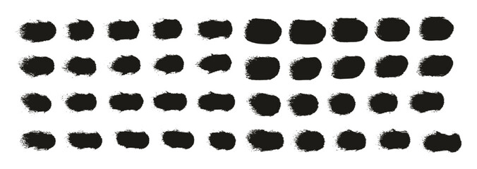 Fototapeta premium Hand Drawn Round Sponge Regular Artist Brush Straight Lines High Detail Abstract Vector Background Set 